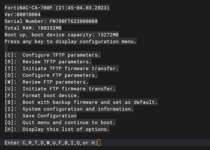 CLI Password Recovery (vF7.2.0-vF7.2.4) | FortiNAC-F 7.2.0 | Fortinet ...