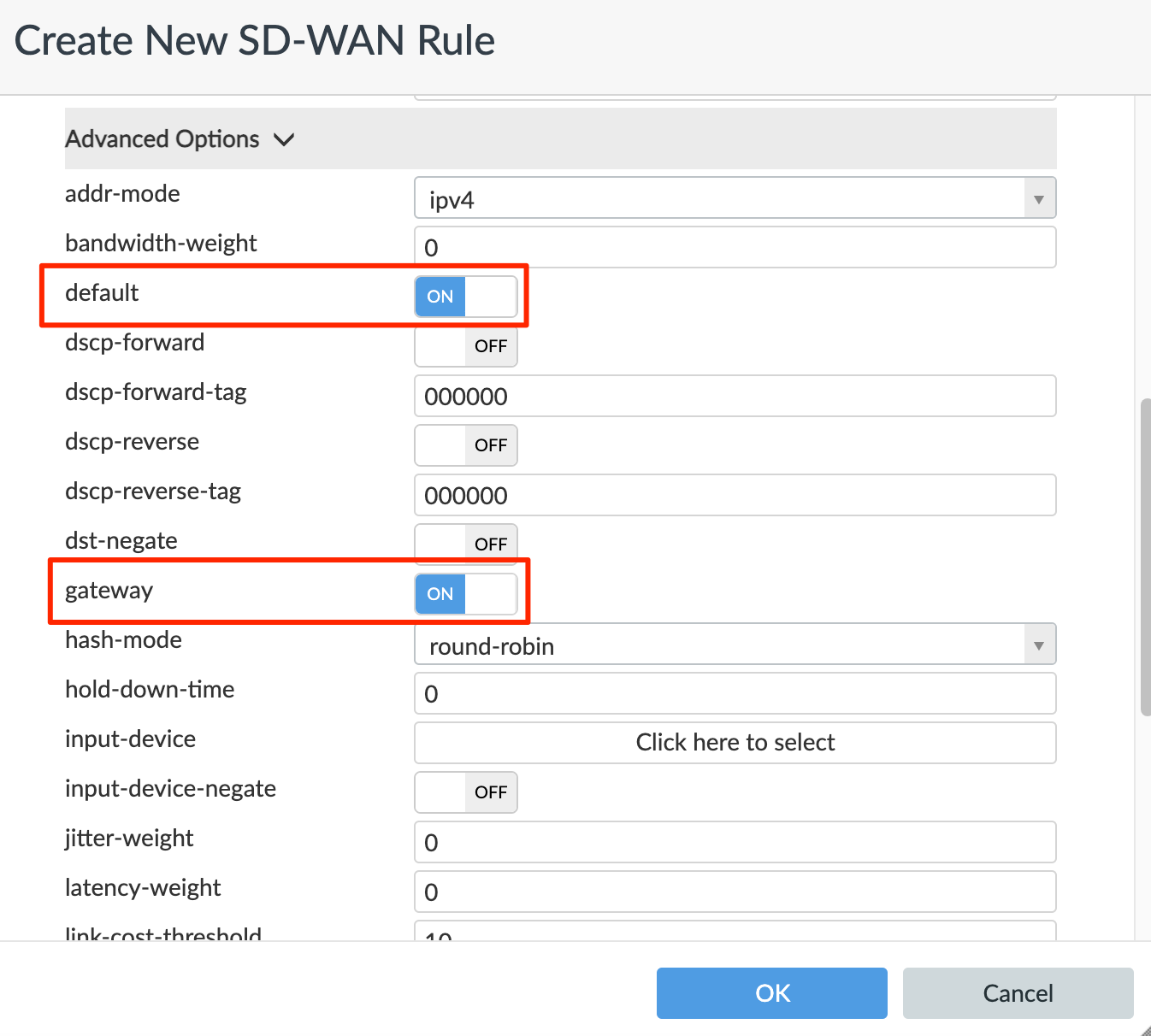 Disabling route check in SD-WAN rules | FortiGate / FortiOS 6.4.0