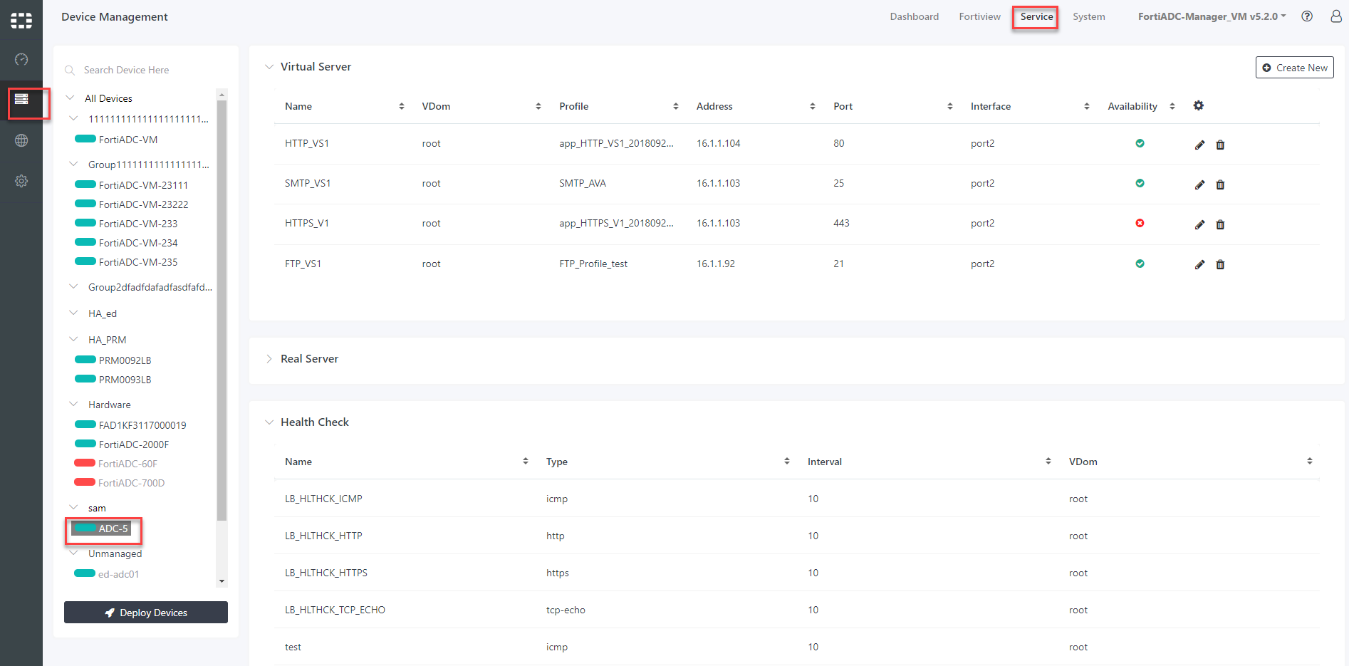 The Deployed ADC | FortiADC Manager 7.2.2 | Fortinet Document Library
