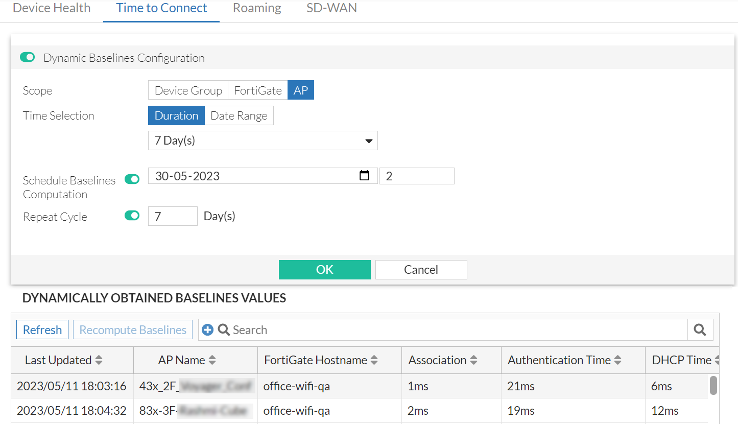 Time To Connect | FortiAIOps 2.0.1 | Fortinet Document Library
