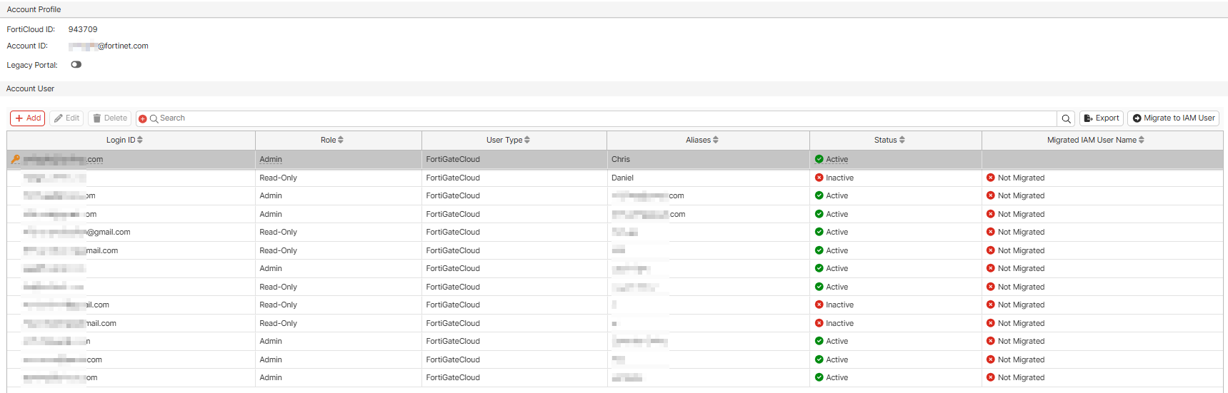 User settings | FortiGate Cloud 25.2.0 | Fortinet Document Library