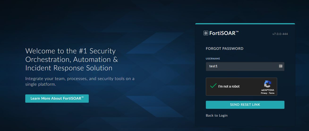 Forgot your Password screen