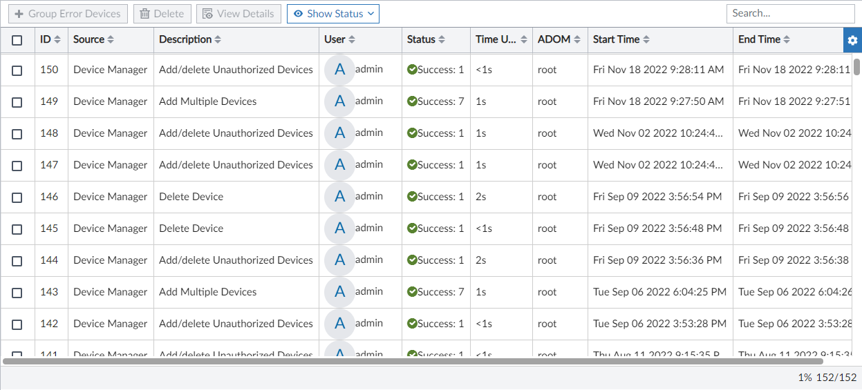 Desktop Task Monitor Task Monitor | FortiAnalyzer 7.4.3 | Fortinet Document Library