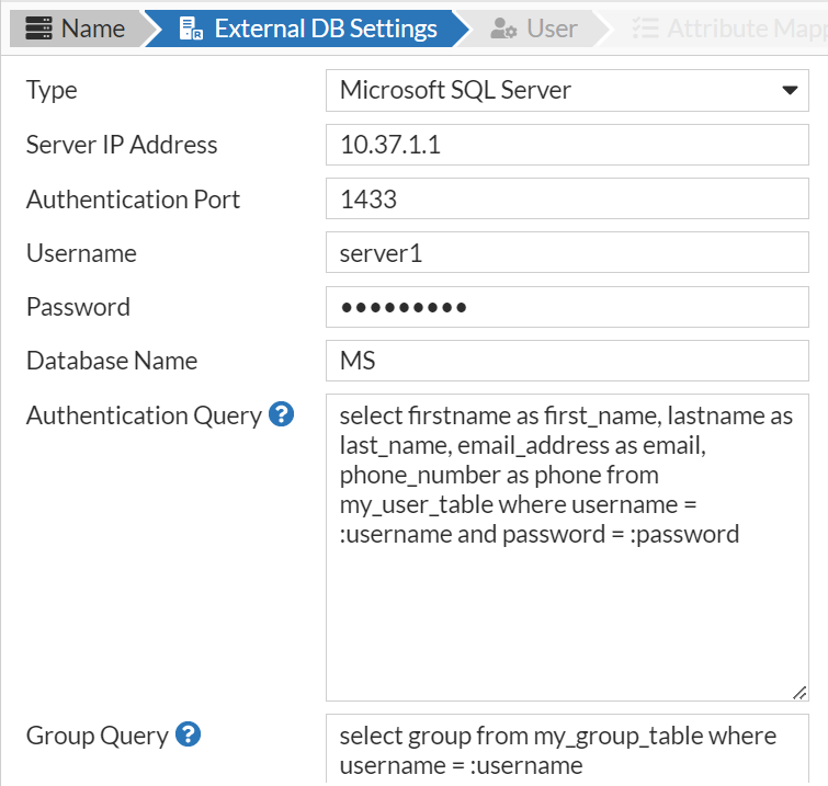External Database | FortiGuest 2.0.0 | Fortinet Document Library