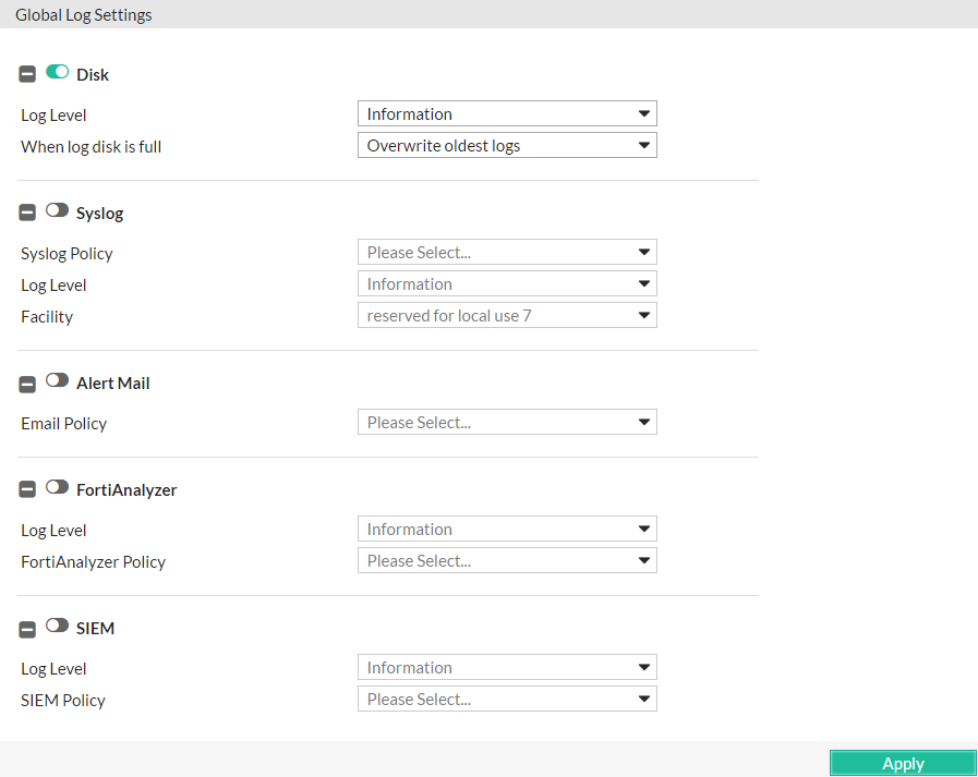 Logging | FortiWeb 7.0.11 | Fortinet Document Library