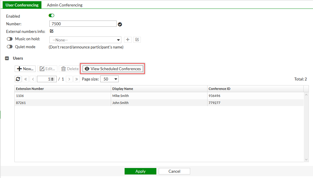 Configuring user conferencing | FortiVoice 7.2.0 | Fortinet Document ...