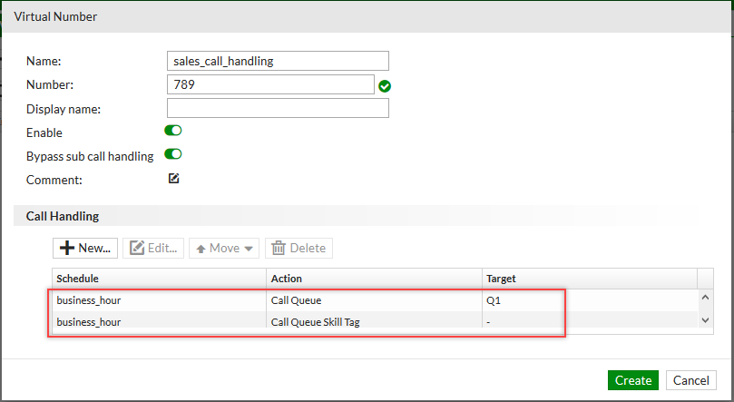 Configuring call handling | FortiVoice 7.2.0 | Fortinet Document Library