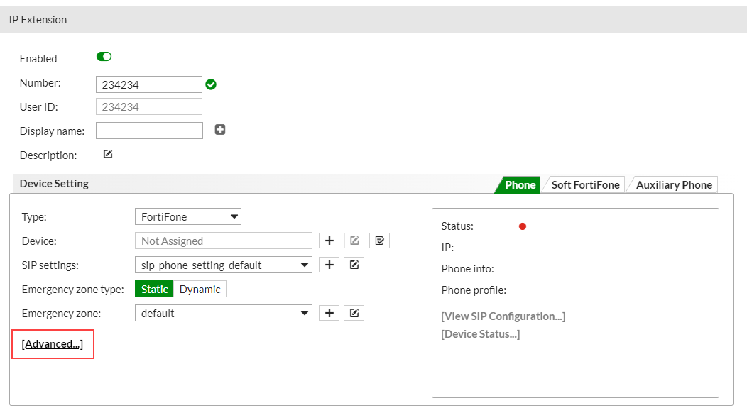 Configuring extension settings | FortiVoice 7.2.0 | Fortinet Document ...