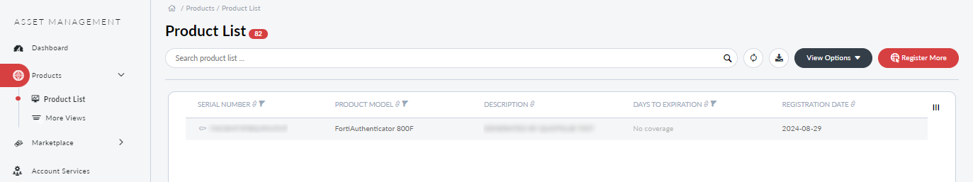 Account views | FortiCloud Services 25.1.0 | Fortinet Document Library