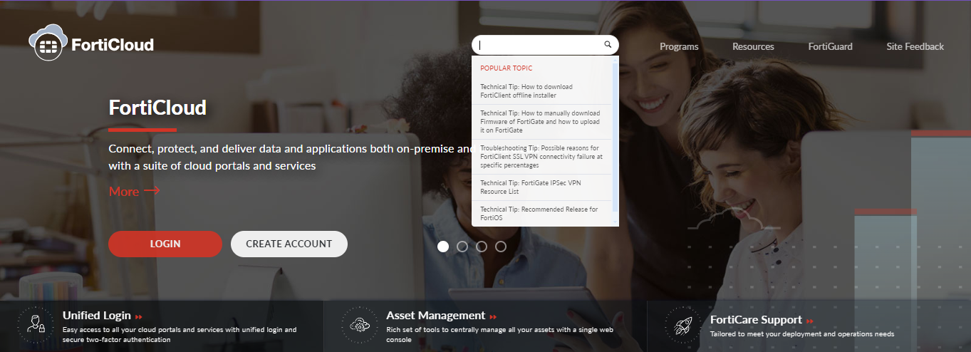 Landing page | FortiCloud Services 24.4.a | Fortinet Document Library