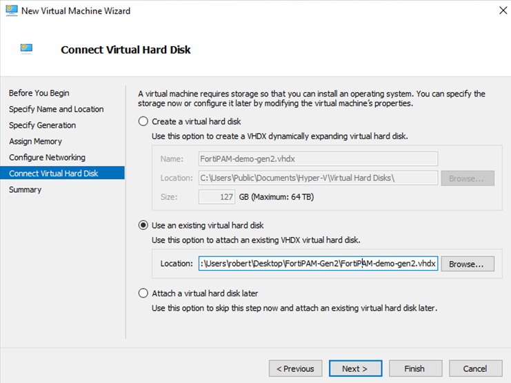 Appendix F: Installation on Hyper-V | FortiPAM 1.1.1