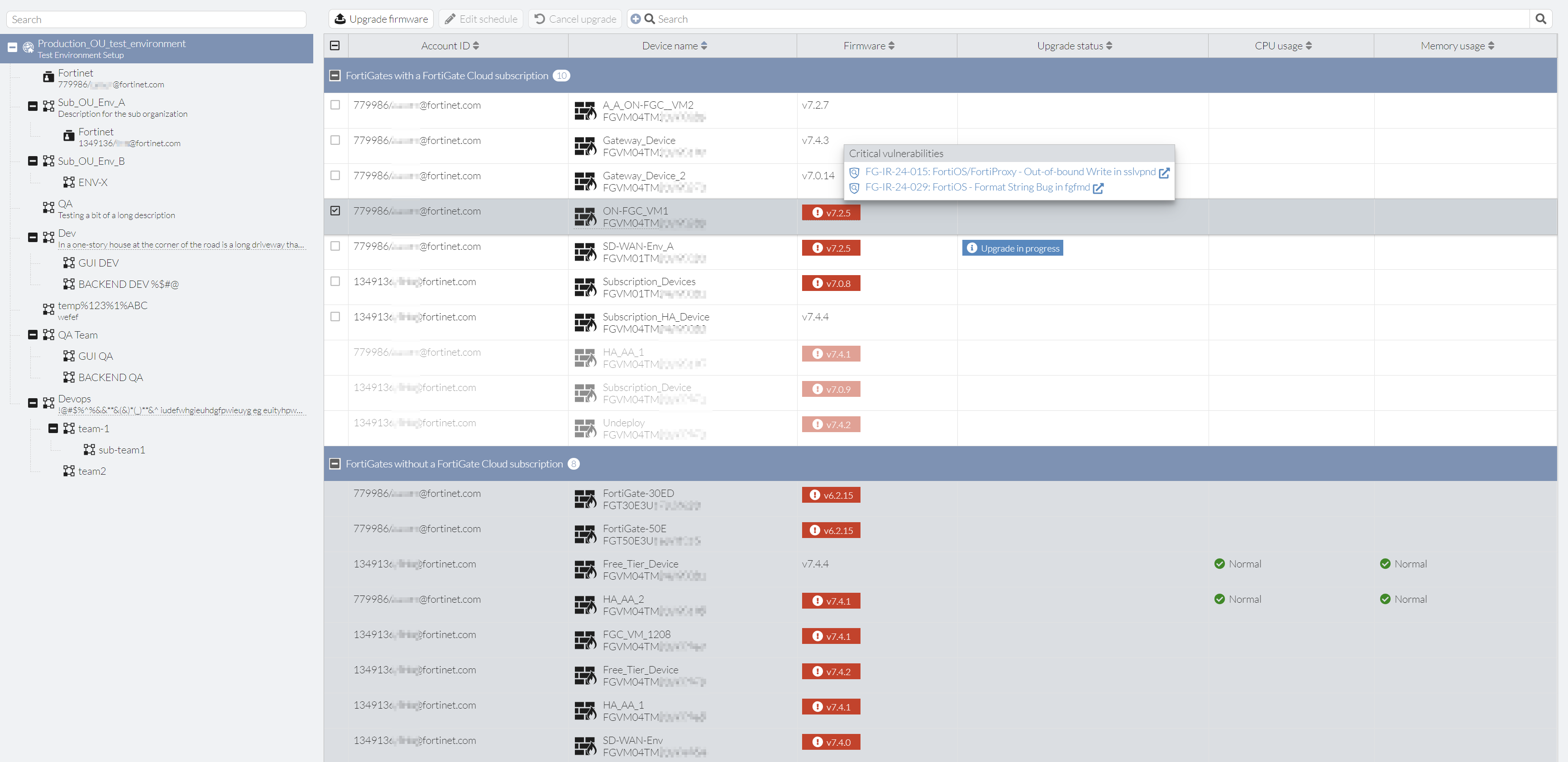 OU Asset list | FortiGate Cloud 24.2.0 | Fortinet Document Library