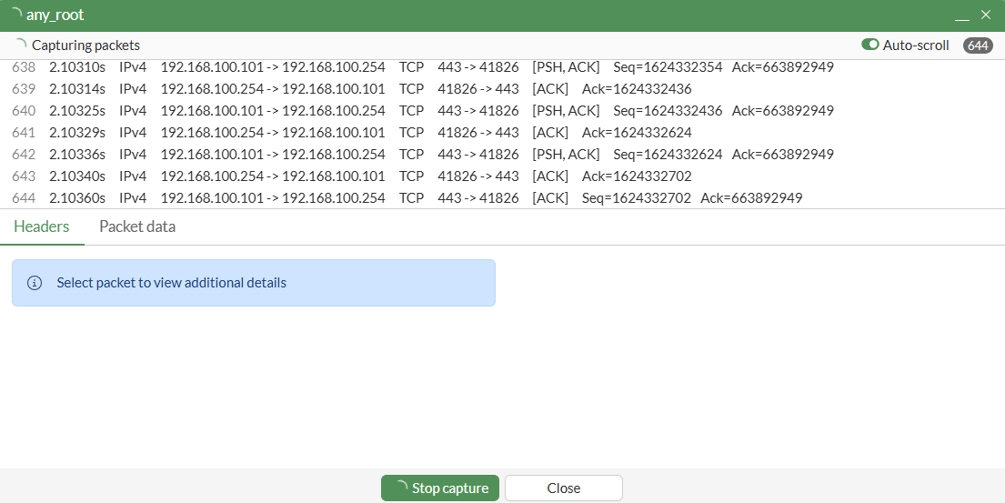 Using the packet capture tool | FortiGate / FortiOS 7.6.4 | Fortinet ...