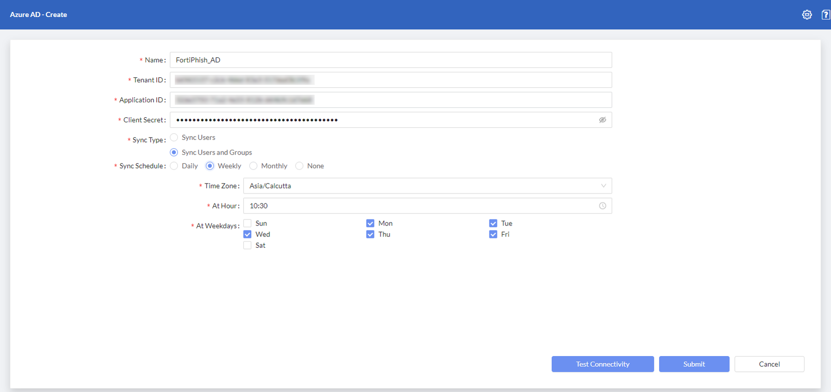 Azure AD Server | FortiPhish 23.3.0 | Fortinet Document Library