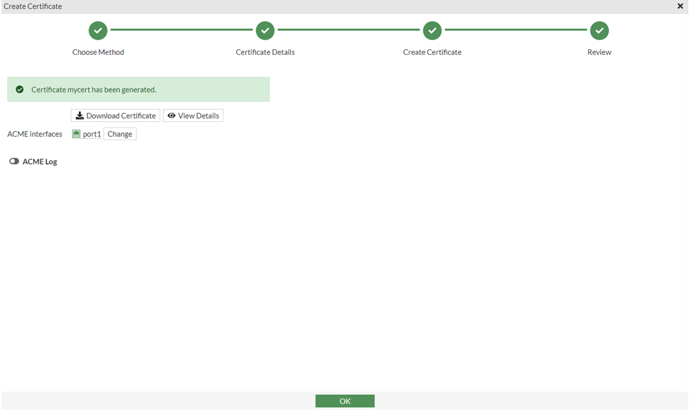 Creating a certificate | FortiPAM 1.7.0 | Fortinet Document Library