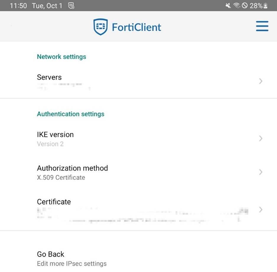 Creating an IPsec VPN IKEv2 connection | FortiClient 7.4.0 | Fortinet  Document Library