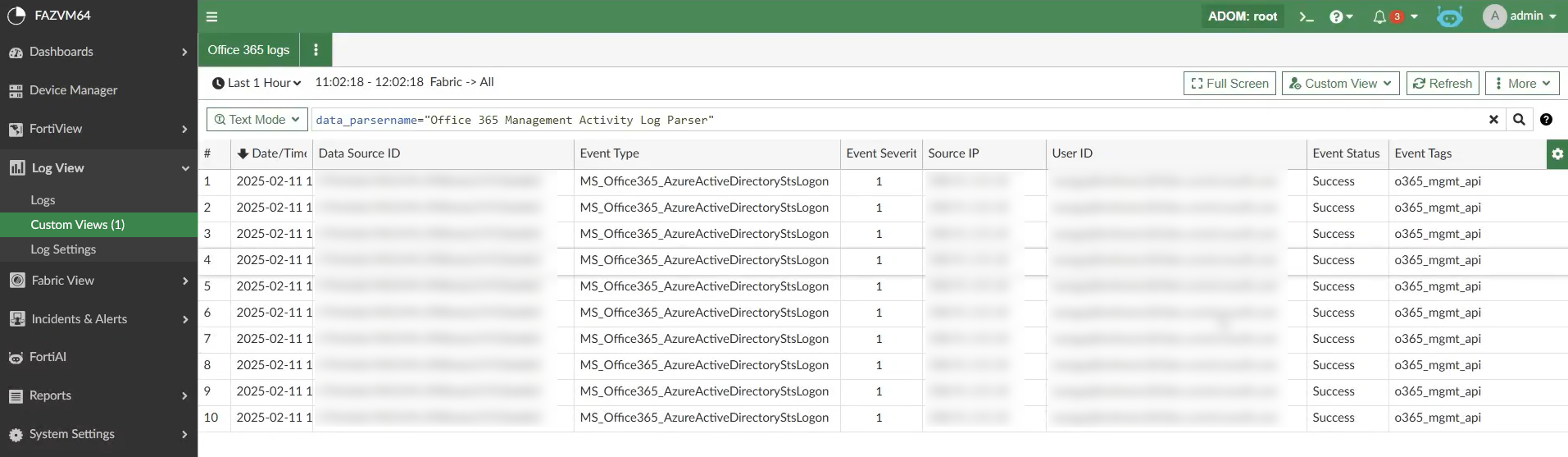 Microsoft management activity API connector | FortiAnalyzer 8.0.2 ...