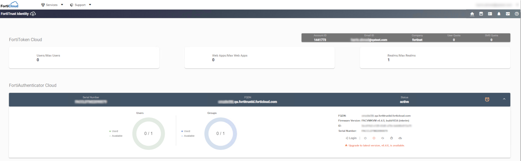 Fortrust Login Dashboard | FortiTrust Identity 22.4.1