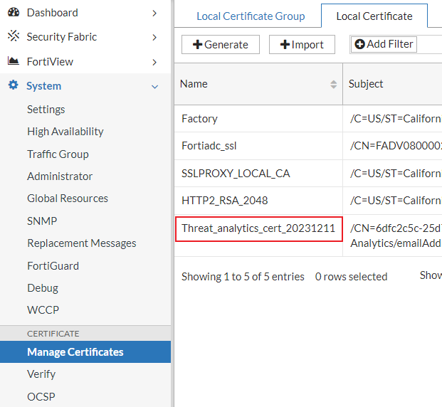 AI Threat Analytics | FortiADC 7.4.4 | Fortinet Document Library