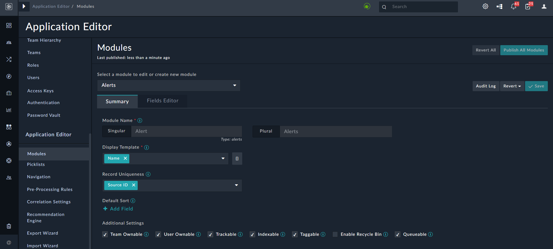 Module Editor Interface