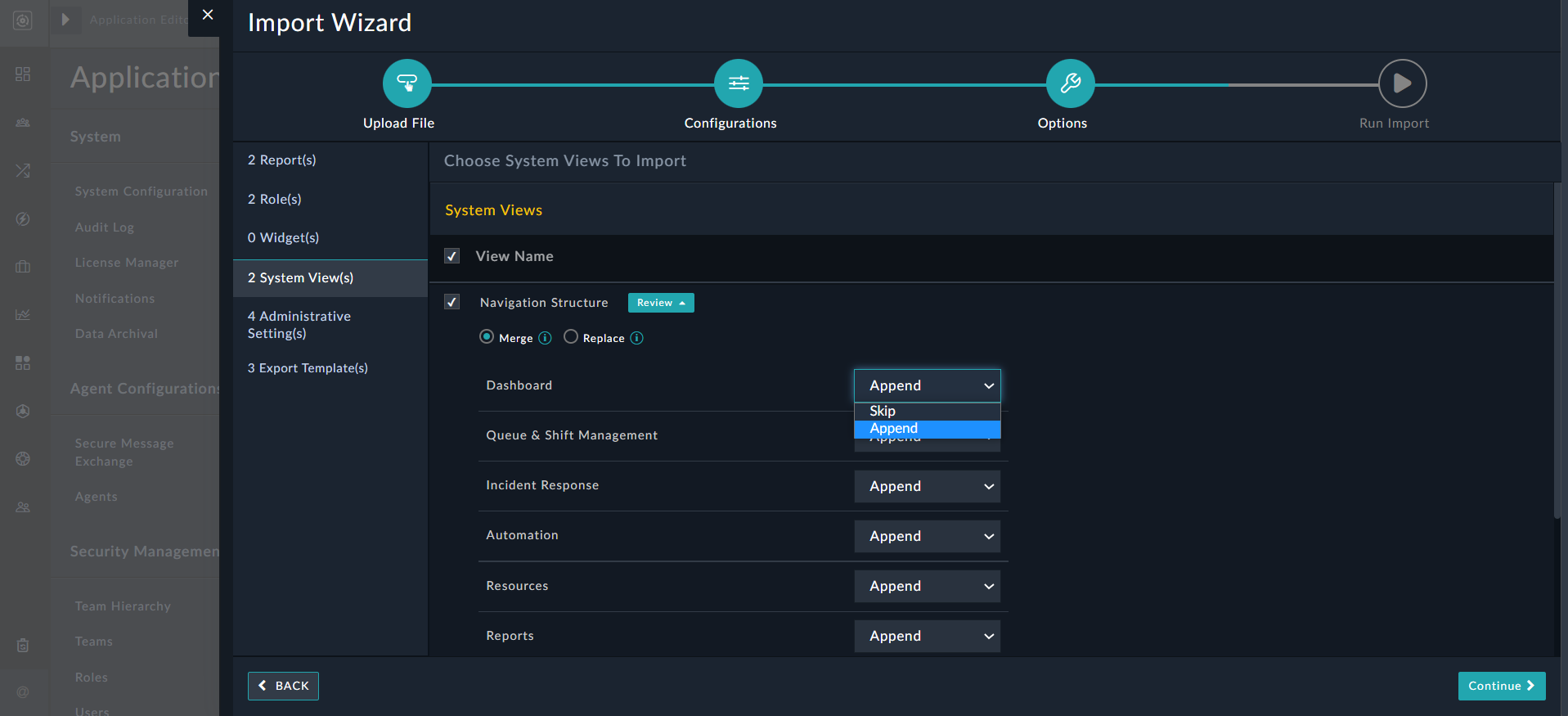 Import Wizard - Navigation Structure items - Append or Skip