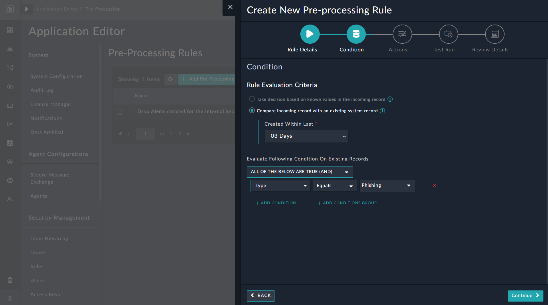 Pre-processing wizard - Defining condition to update records