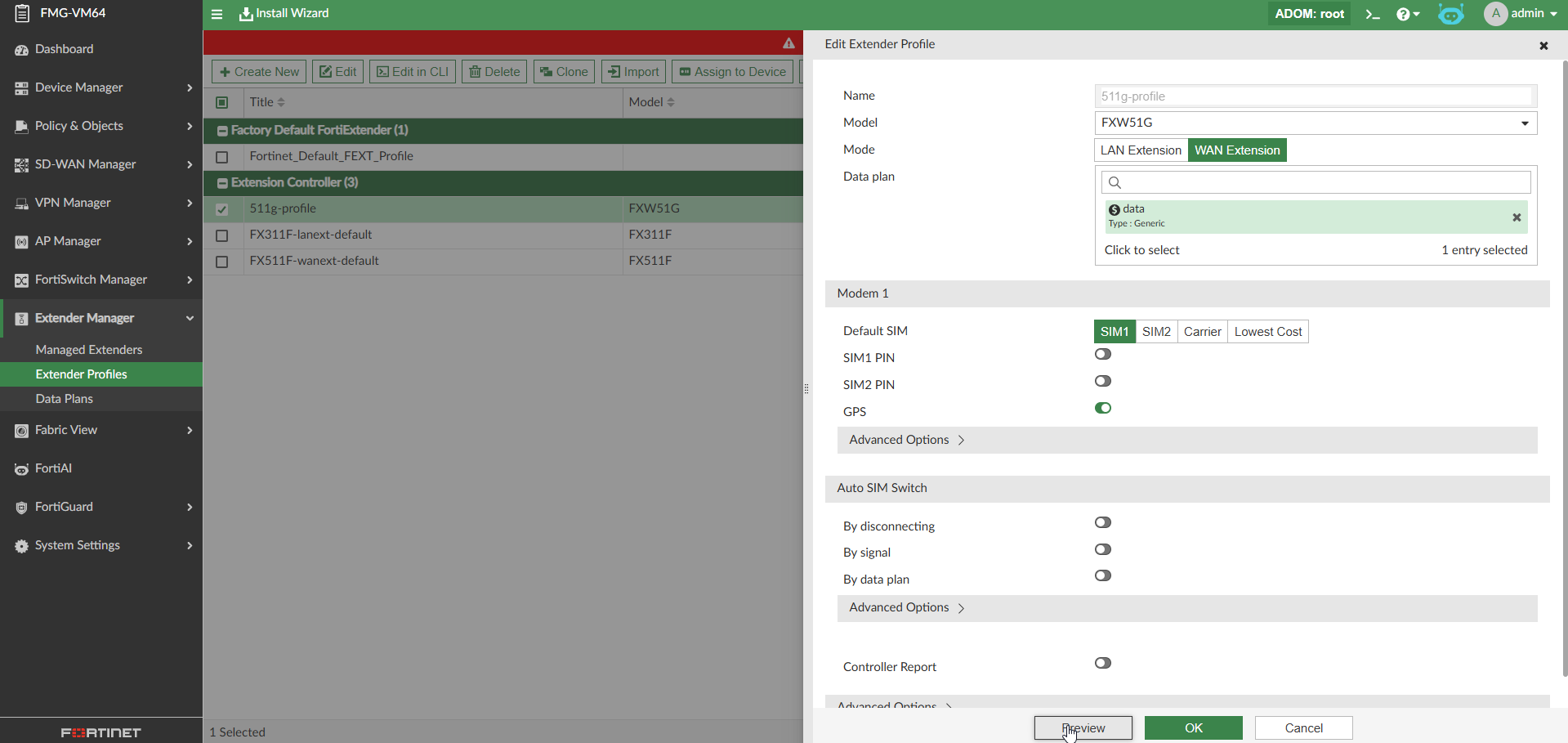 Configuration changes performed on AP Manager, FortiSwitch Manager, and ...