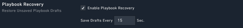 System Configuration - Configuring Playbook recover