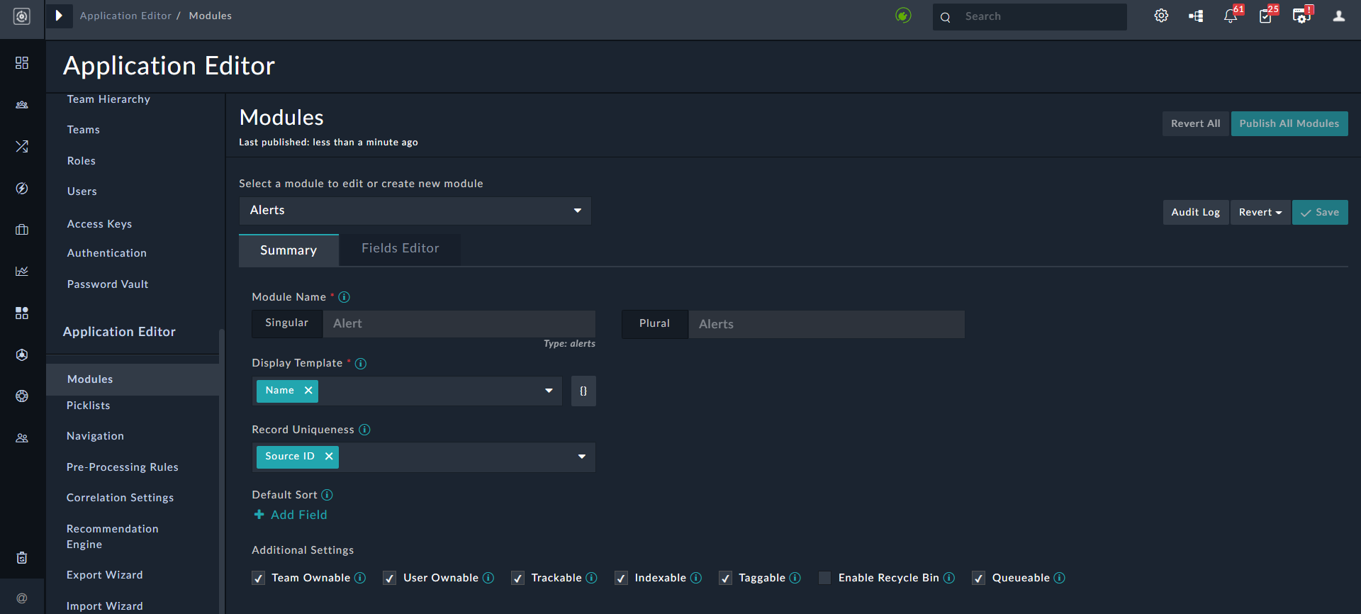 Module Editor Interface