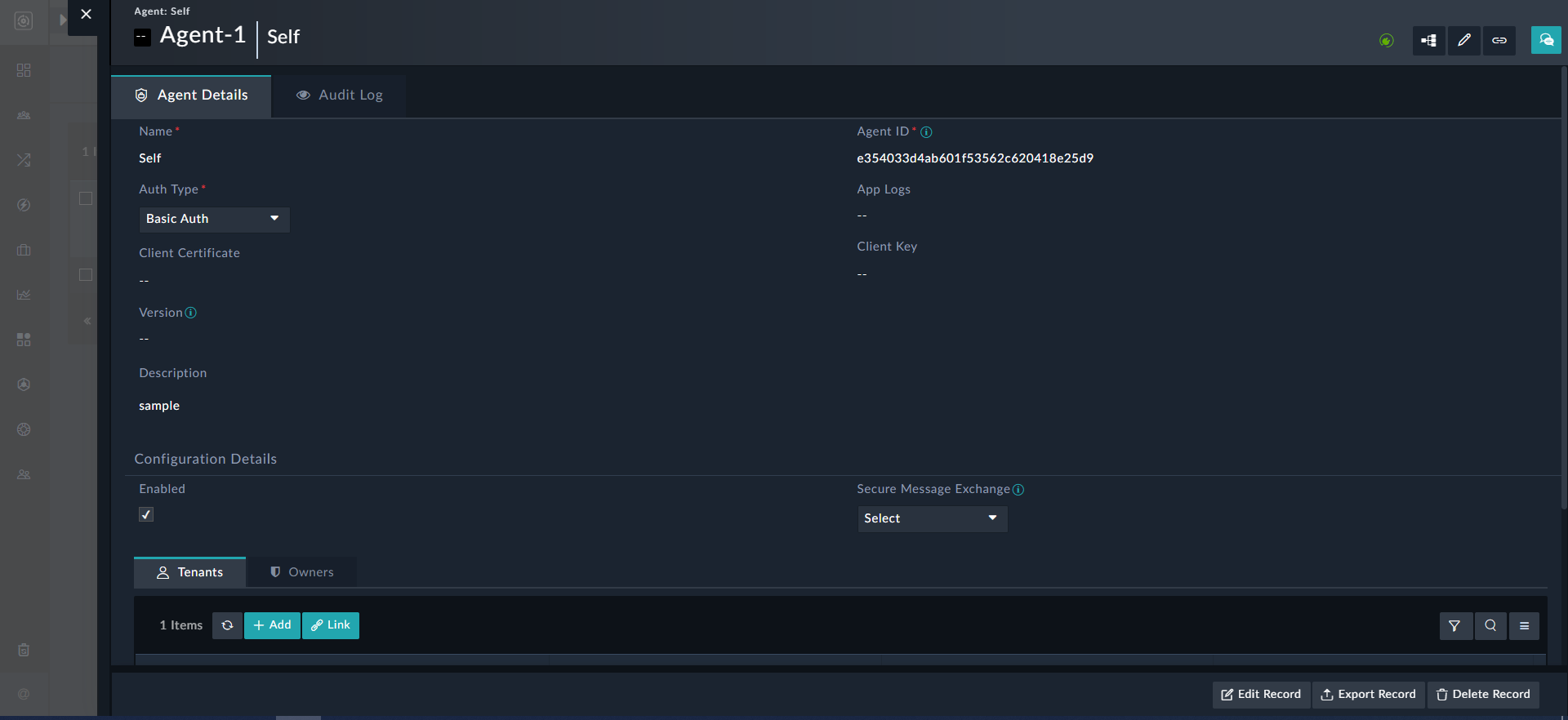 Self Agent Record