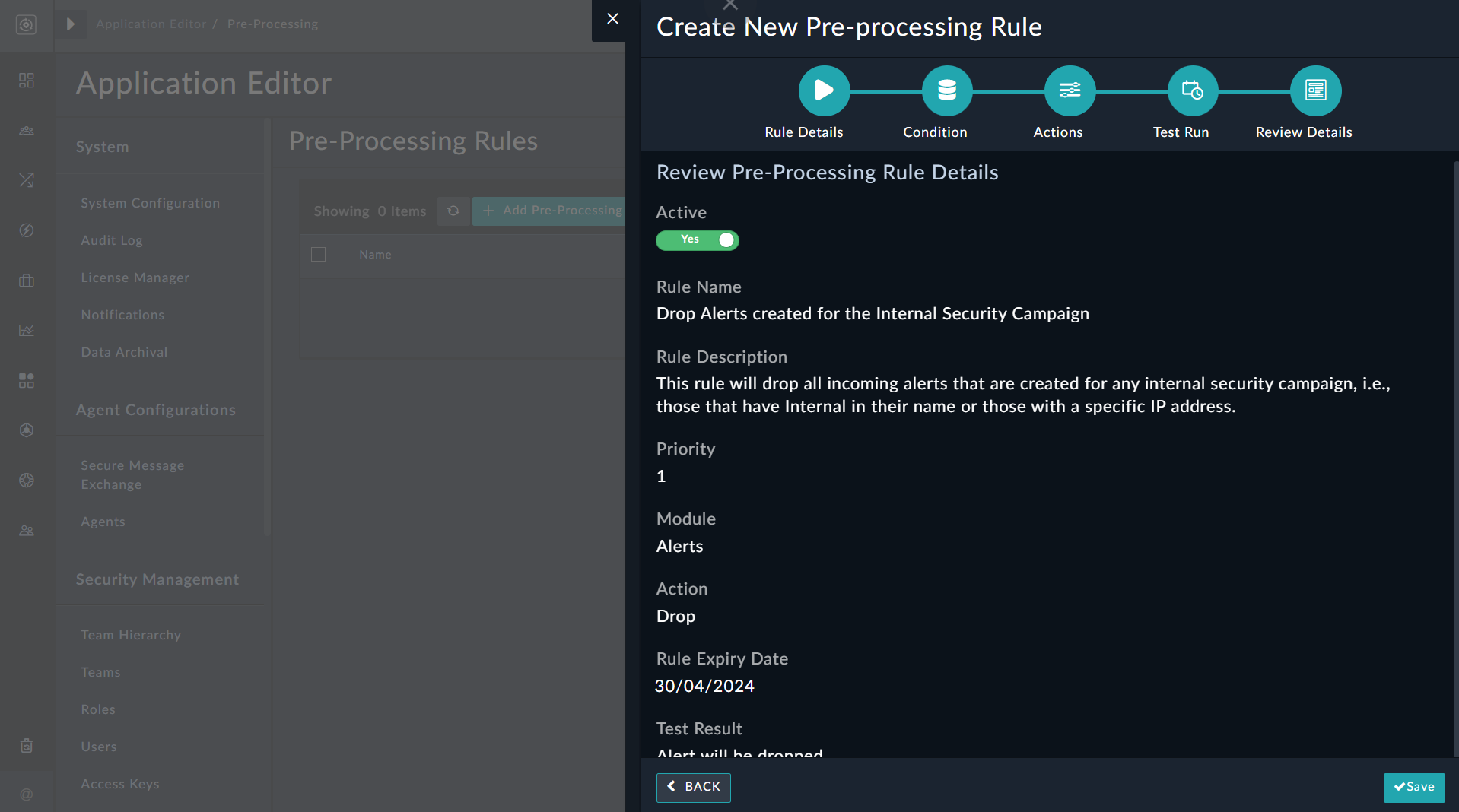 Pre-processing wizard - Review Details dialog