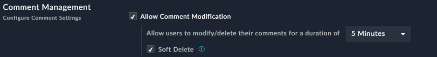 Comments Modification section