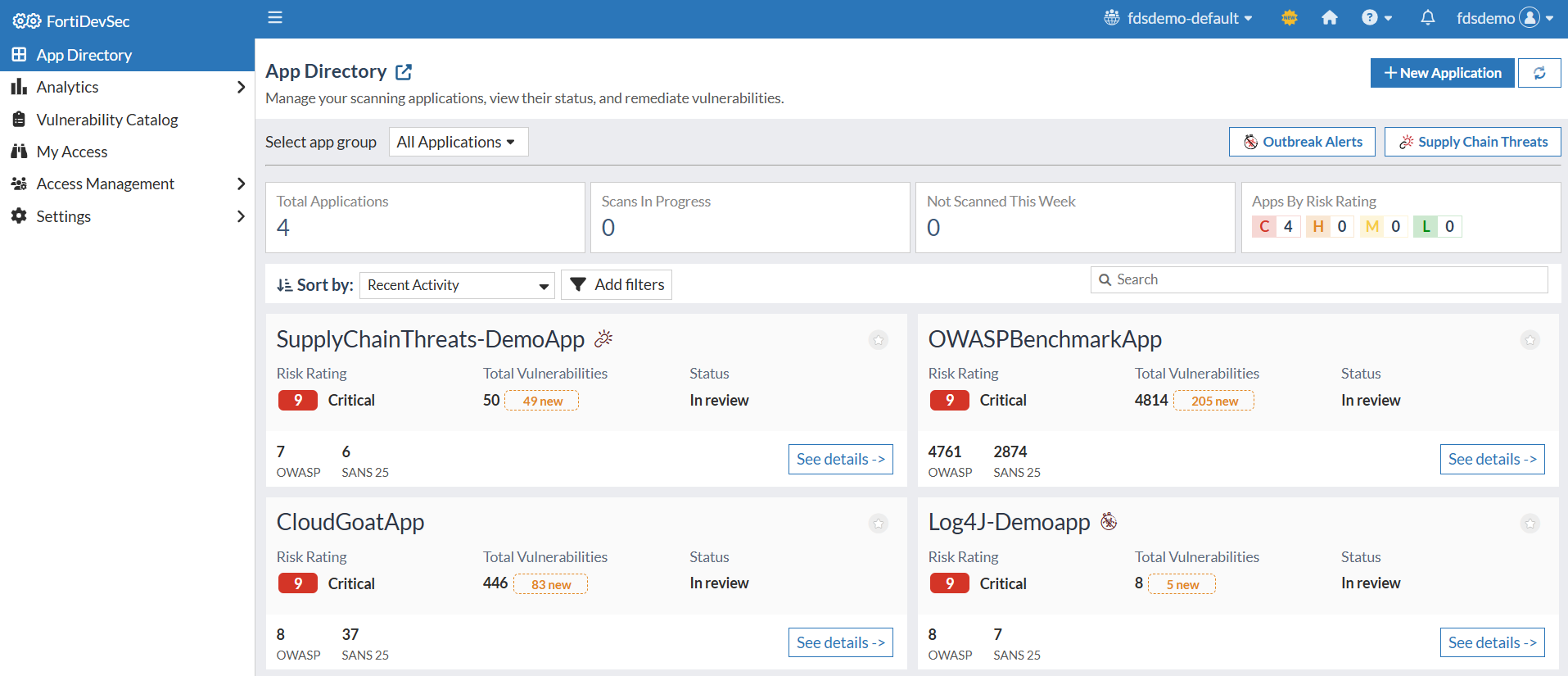 User Interface Overview | FortiDevSec VM 3.0.1 | Fortinet Document Library