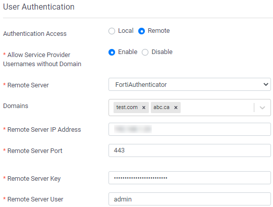 Fortiauthenticator Gui Remote authentication using FortiAuthenticator | FortiPortal 6.0.15 ...