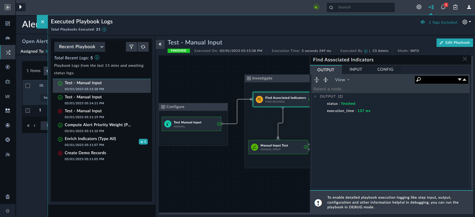 Playbook step execution_time field