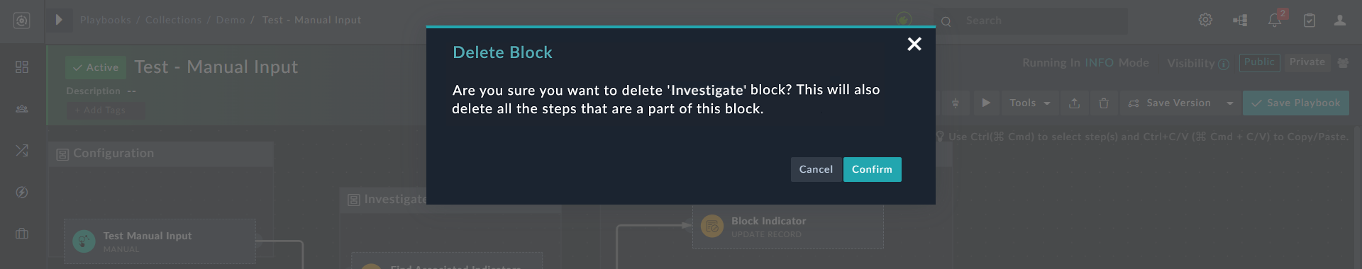 Delete Block dialog