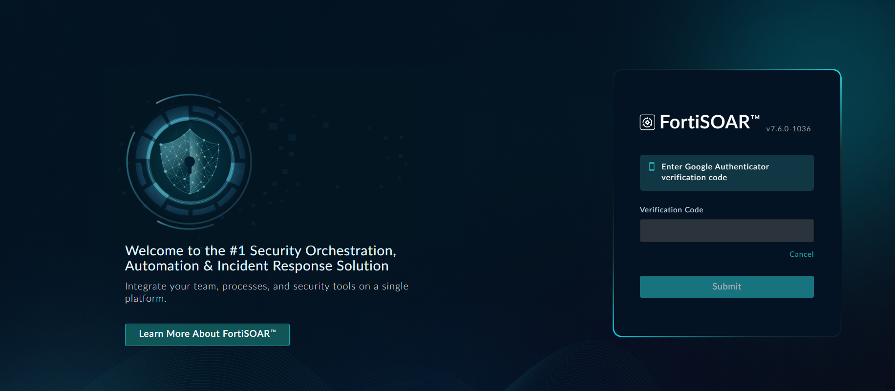 2FA-enabled login page