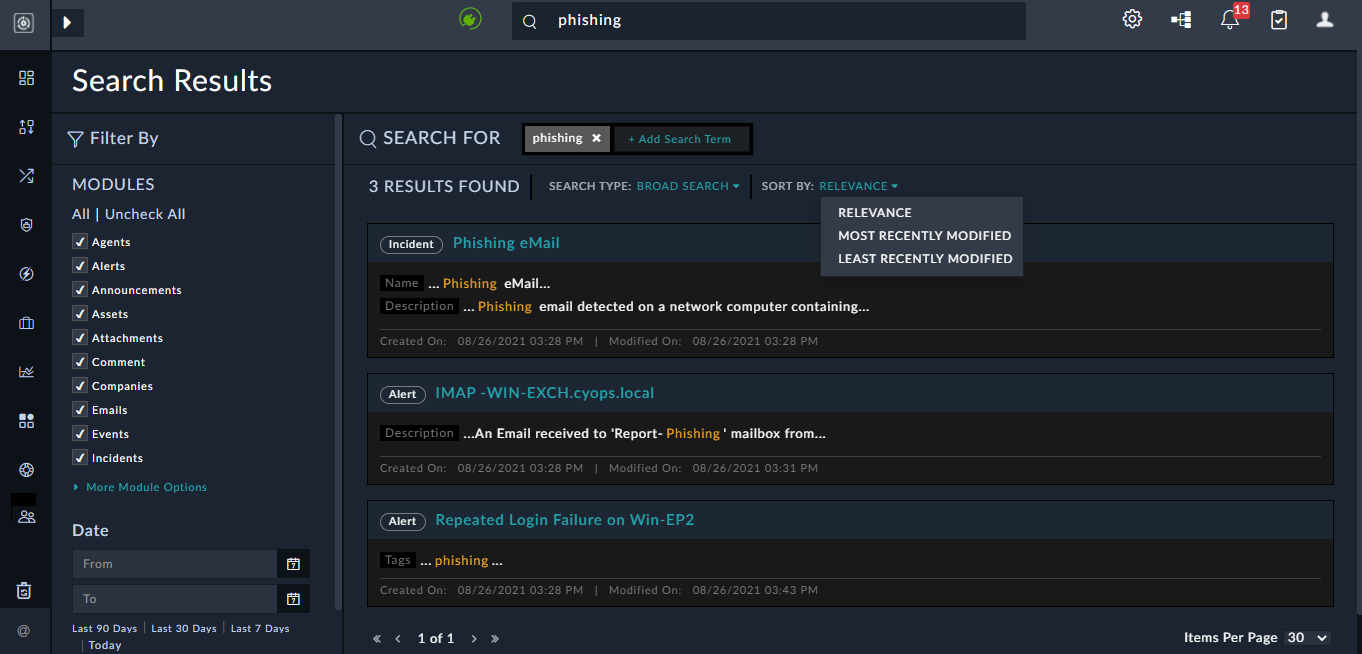 Search Results by Relevance