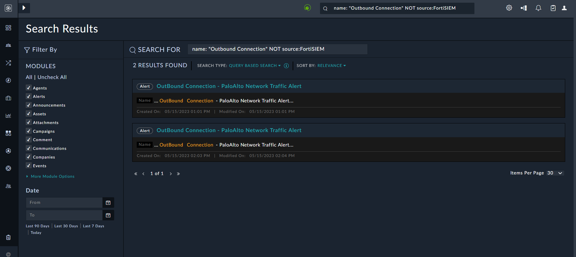 Advanced Search - Using the NOT operator
