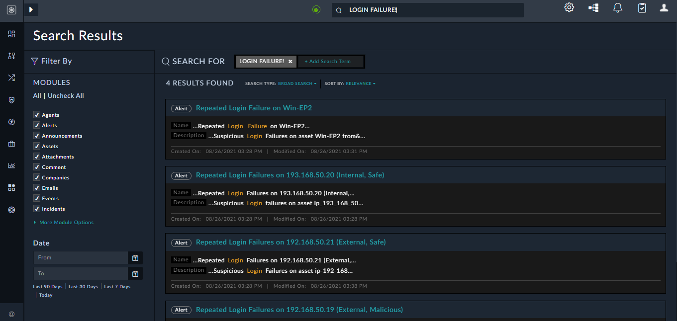 Search for 'Login Failure!'