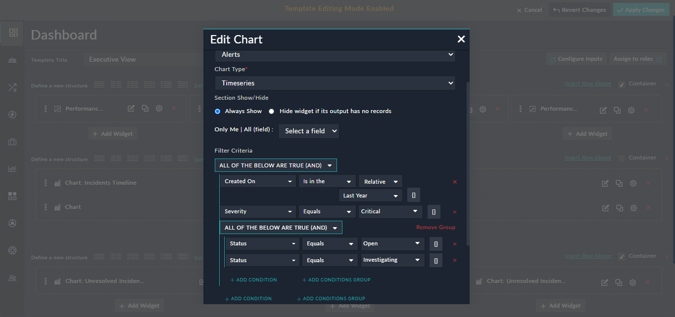 Example of creating nested filters