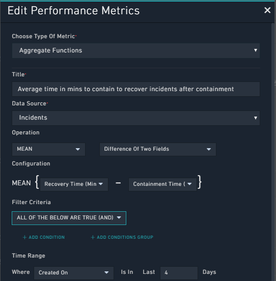 Example of Aggregate Functions for two fields - Mean Option