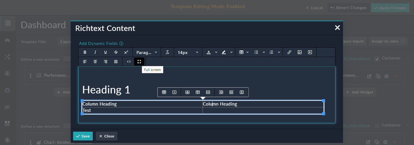 Richtext Content Widget
