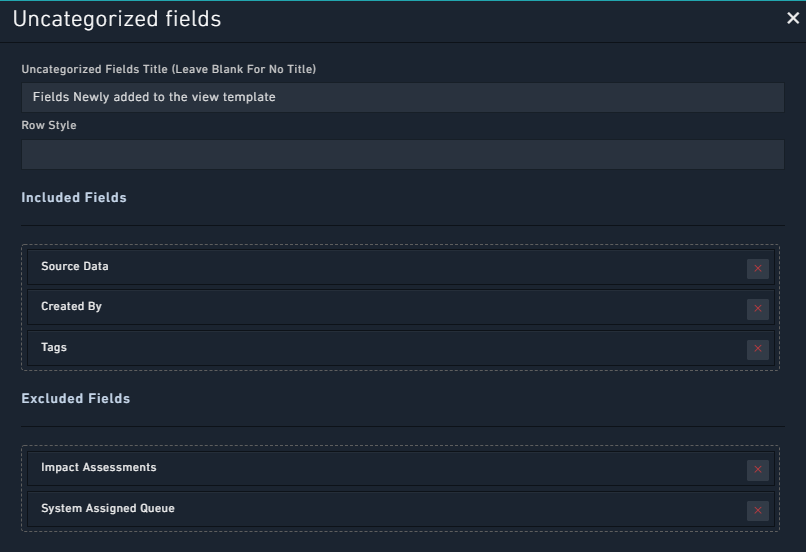 Uncategorized Fields Widget