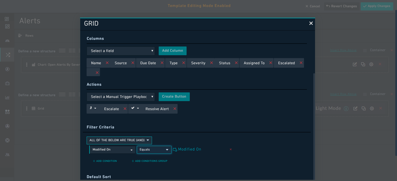Grid Widget configuration: Modified On filter