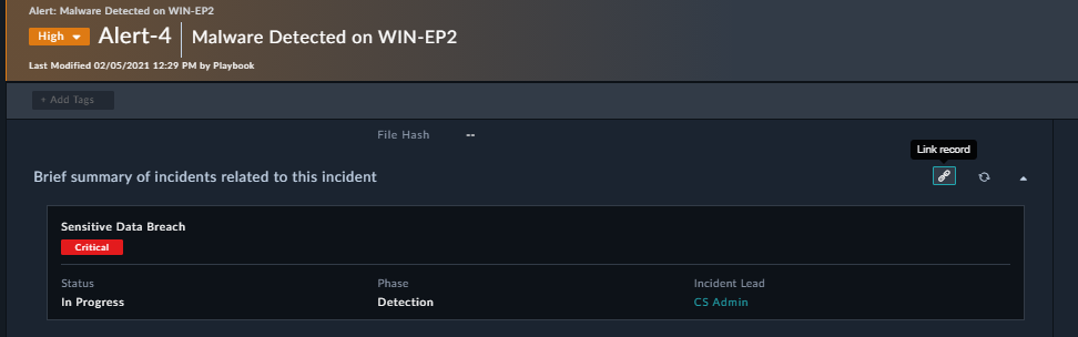 Relationships Single Line Card Widget Output