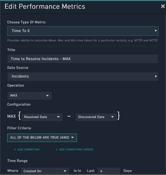 Example of Time To X - Max Widget
