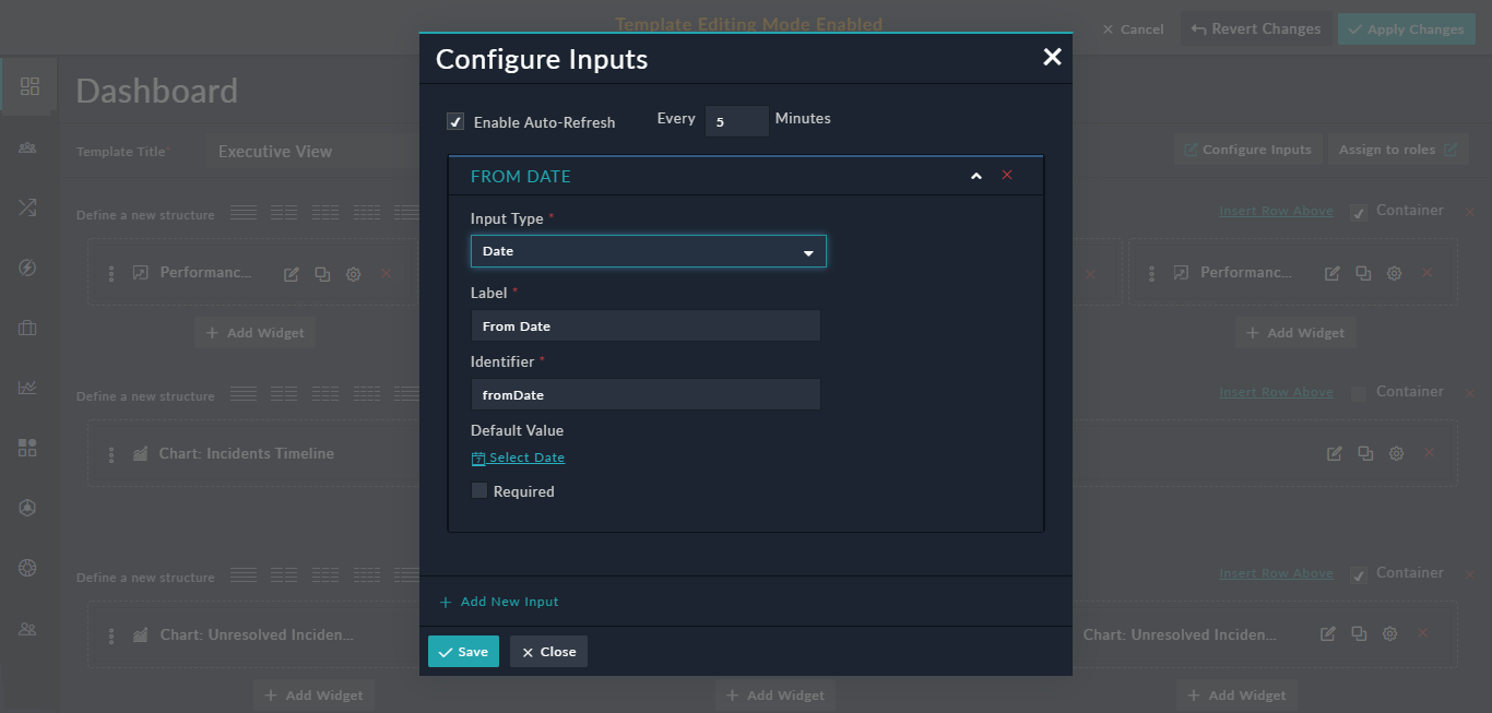 Configure Inputs with Date input type
