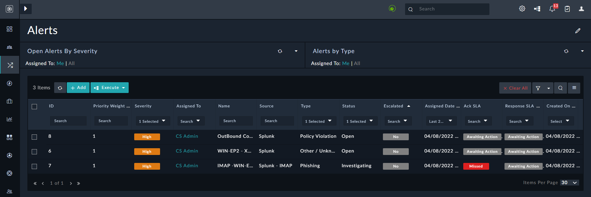Filtering Records by Assigned Date and Severity