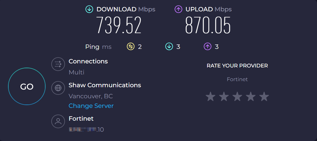 Speed test examples | FortiGate / FortiOS 7.6.2 | Fortinet Document Library
